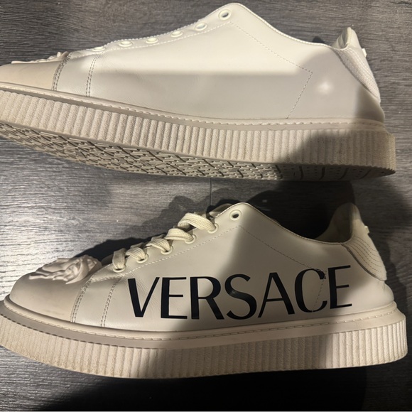 Versace White Large Medusa Head Sneakers - Picture 3 of 8